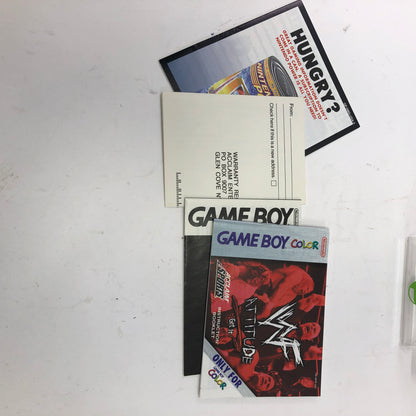 WWF Attitude (Nintendo GameBoy Color, 1999) Complete in Box w Inserts, CIB