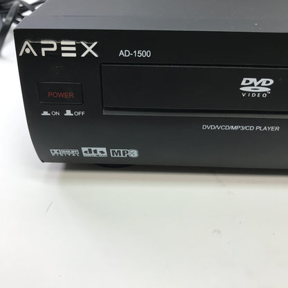 Apex Digital AD-1500 DVD/VCD/MPE/CD PLAYER E196084 w Manual and Remote