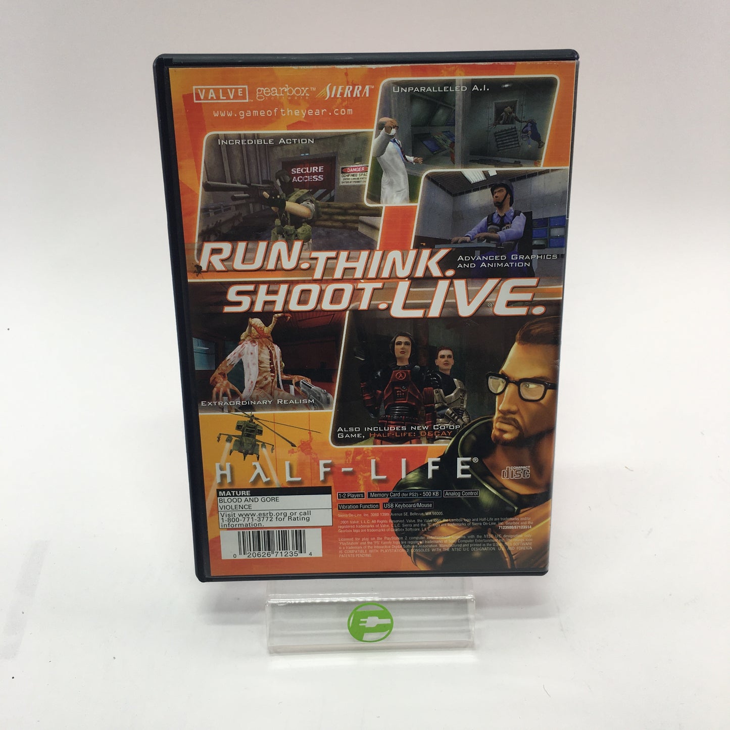 Half-Life (Sony PlayStation 2 PS2, 2001) Complete in Box w Registration Card CIB