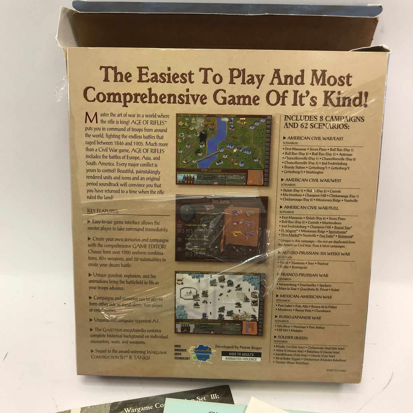 Wargame Construction Set III: Age of Rifles 1846-1905 (PC, 1996) CIB