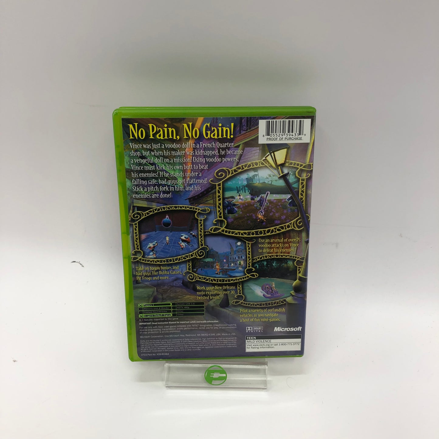 Voodoo Vince (Microsoft Xbox, 2003) Complete in Original Box w Manual, CIB