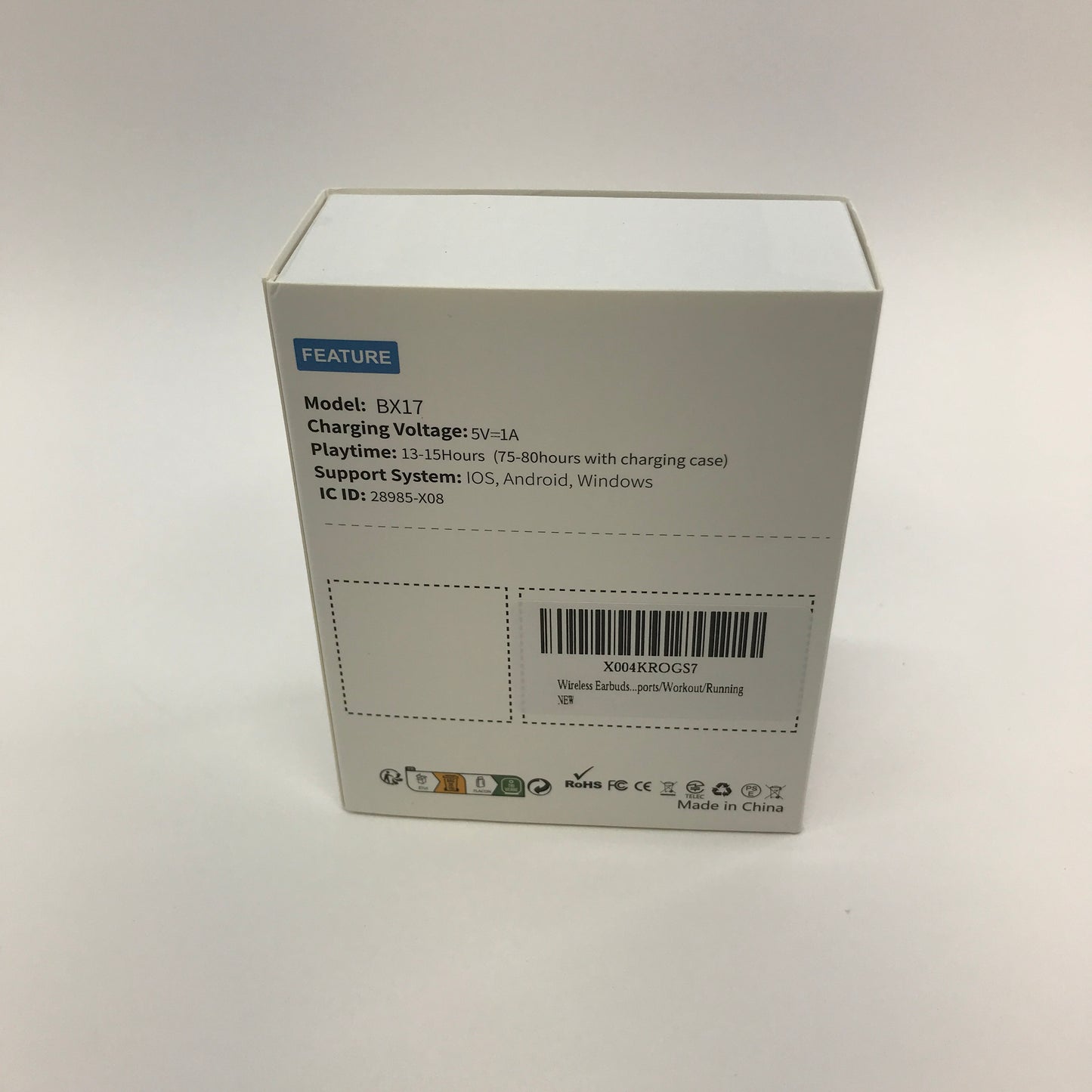 Sweat Proof BX17 Wireless Sports Earbuds w/ Case, Original Box and Manual