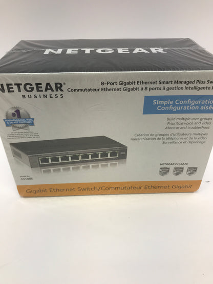 New Netgear Gigabit Ethernet Switch, 8 port 8-Port Gigabit Managed Switch GS108E