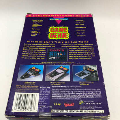 Galoob Game Genie Video Game Enhancer 7356 w Original Box and Code Book