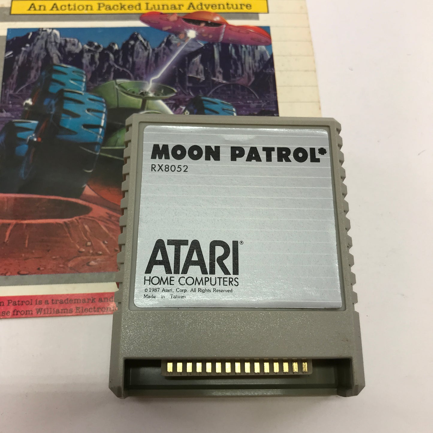Moon Patrol (Atari 400, 1982) Cartridge and Manual Only