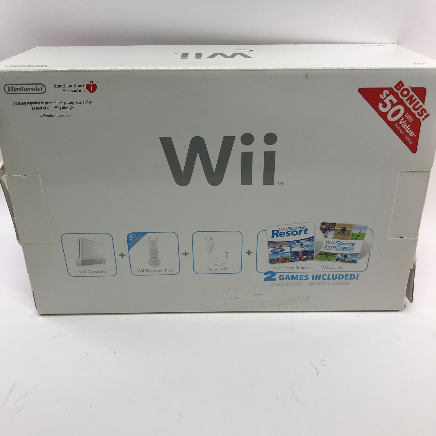Nintendo Wii Video Game Console RVL-001 White No Sports Resort Disc READ