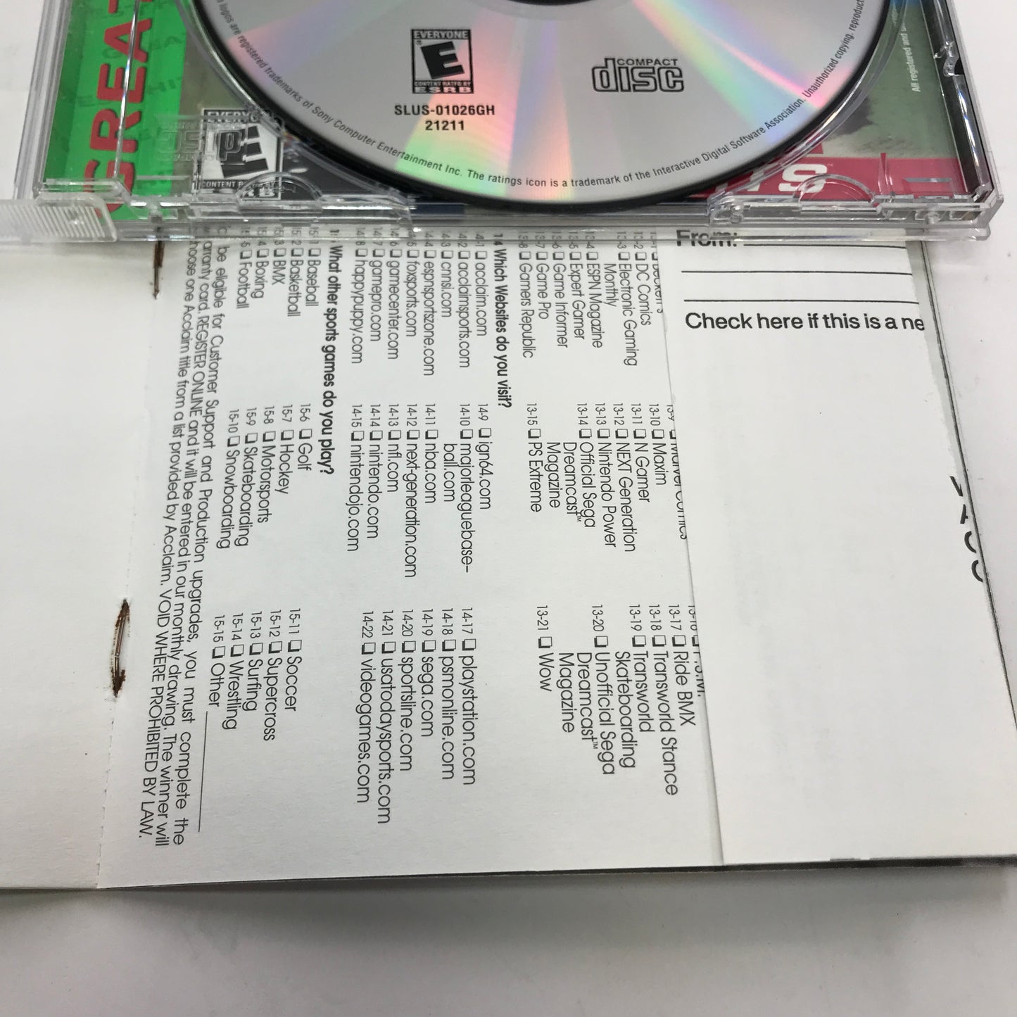 Dave Mirra Freestyle BMX [Greatest Hits] (Sony PlayStation 1 PS1, 2000) CIB