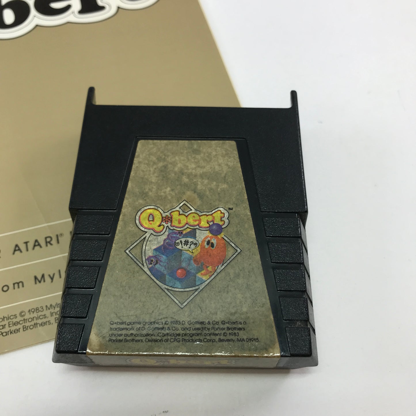 Q*bert (Atari 400, 1979) Cartridge and Manual Only