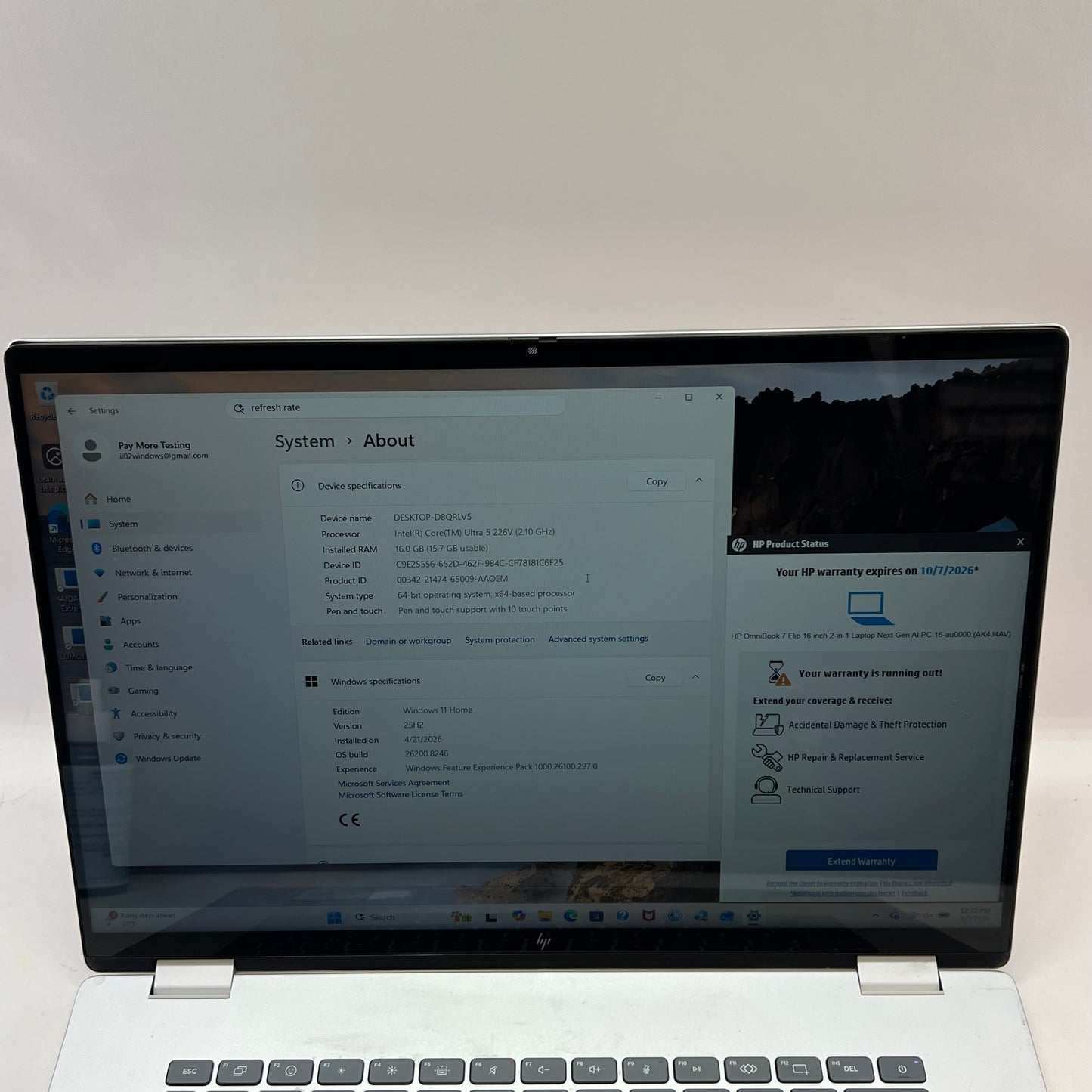 HP Omnibook 7 TPN-W166 16" Intel Core Ultra 5 2.1GHz 16GB RAM 500GB SSD