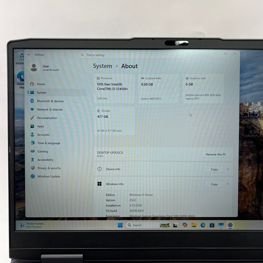 Lenovo LOQ 15IRH8 15.6" i5-12450H 2.0GHz 8GB RAM 500GB SSD GeForce RTX 3050