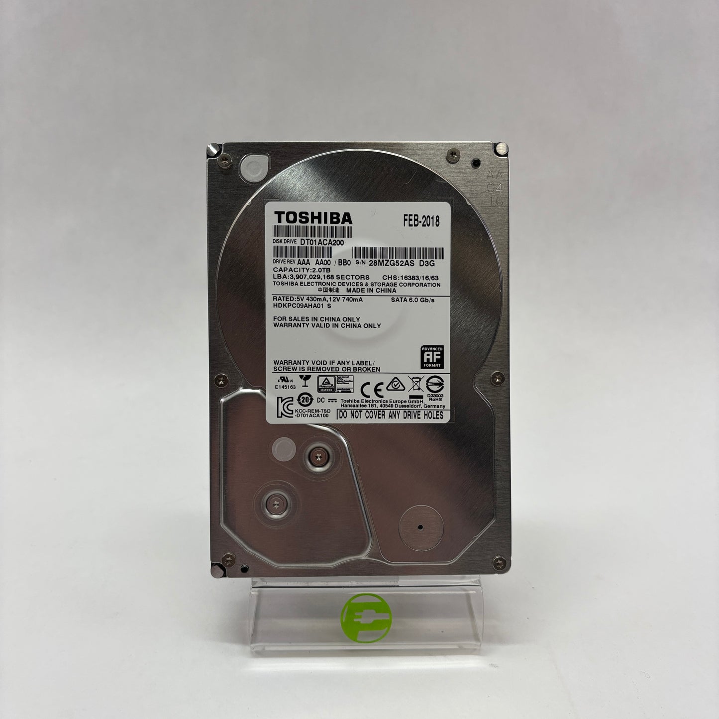 Toshiba 3.5" DT01ACA200 2TB SATA III 6Gbps HDD HDKPC09A7A01 S
