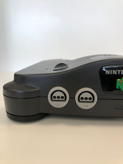 Nintendo 64 With 2 Atomic Purple Controllers Video Game Console NUS-001 Black