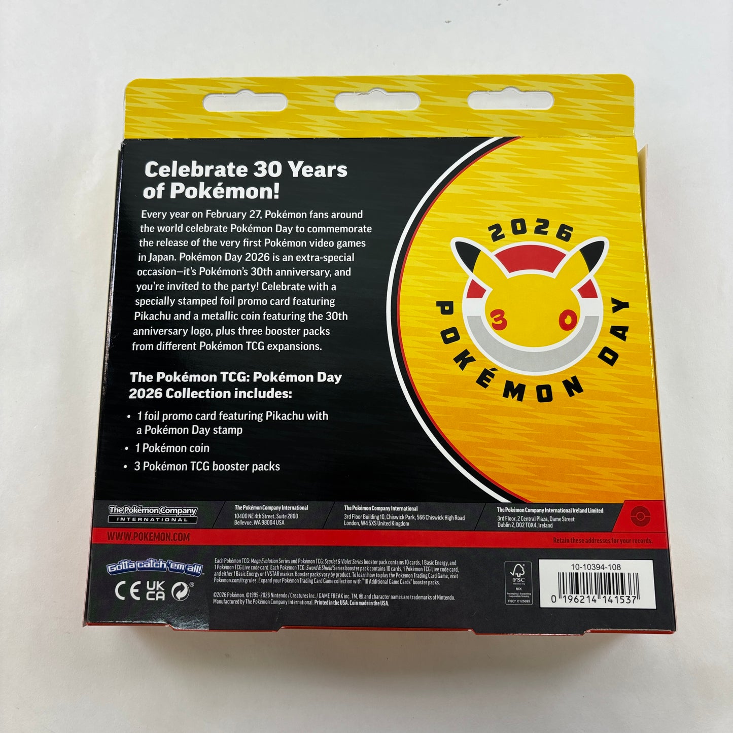 Lot of 3 - New Pokémon TCG Pokemon Day 2026 Anniversary Box