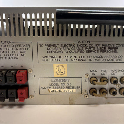 Broken Concept 3.5 AM/FM Stereo Receiver Read Description