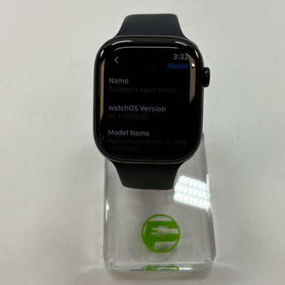 Unlocked Apple Watch Series 11 46MM Jet Black Aluminum Black SportBand MFC24LW/A