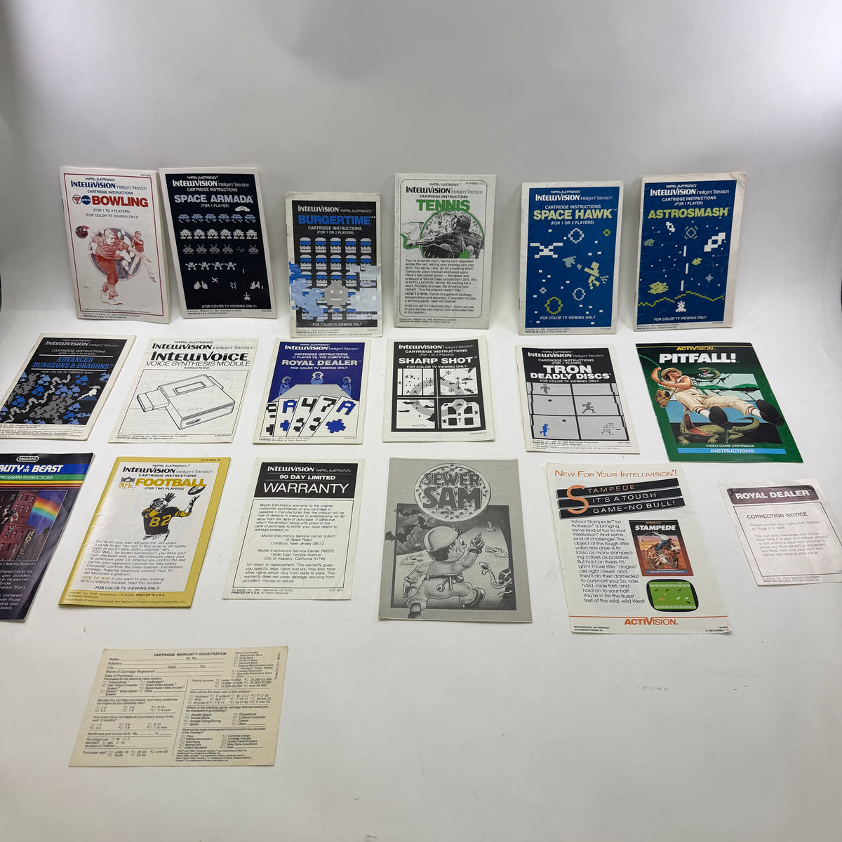 Lot of 35 Intellivision Games and Manuals Read Description