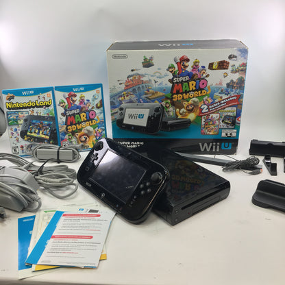Nintendo Wii U Video Game Console Black CIB Tested and Working w Both Games