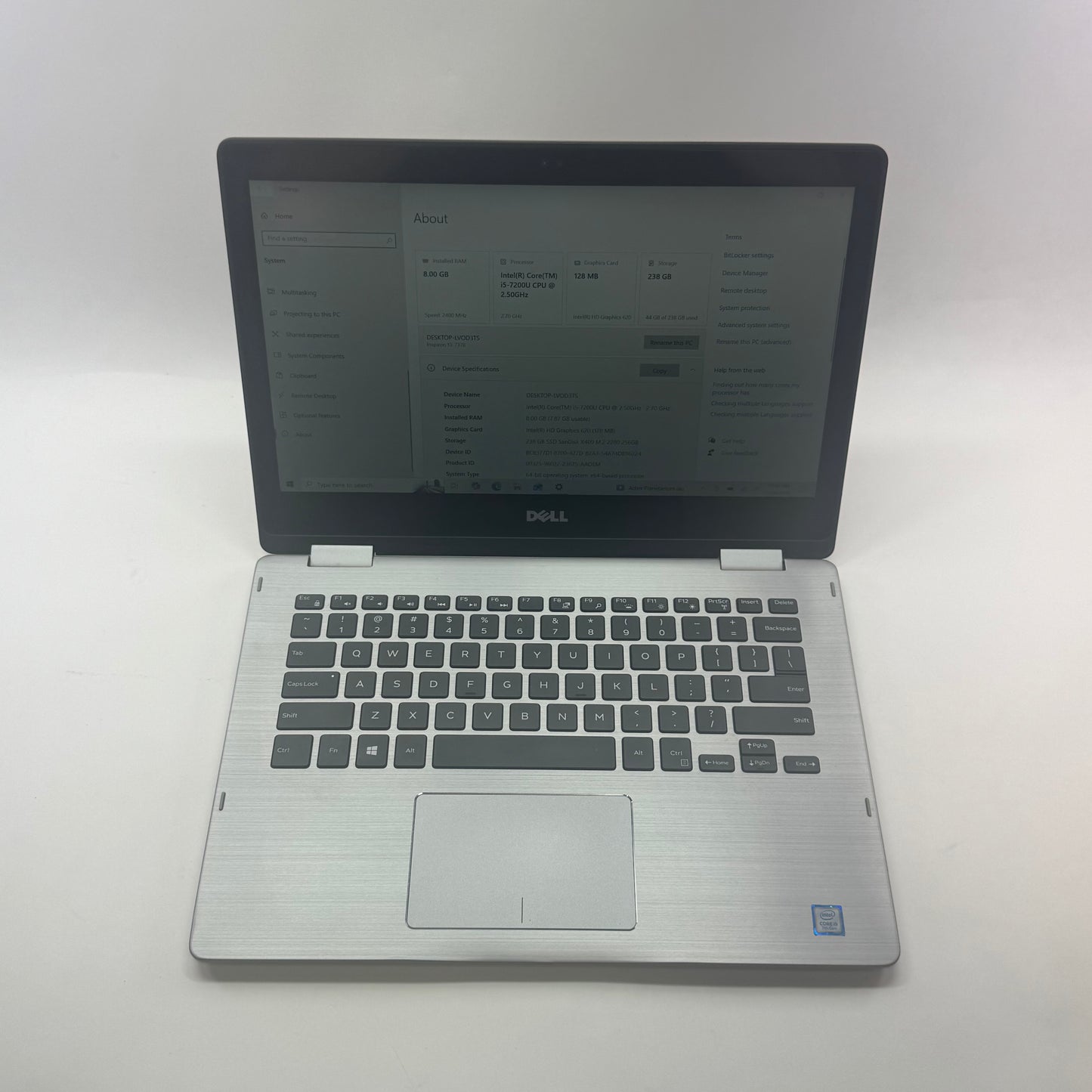 Dell Inspiron P69G001 13.3" i5-7200U 2.5GHz 8GB RAM 256GB SSD with charger READ