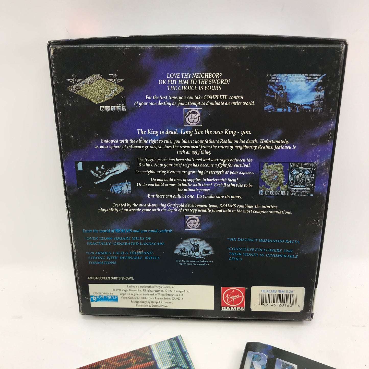 Realms (PC, 1991) Complete in Original Box Virgin Games 5.25" Floppy Discs