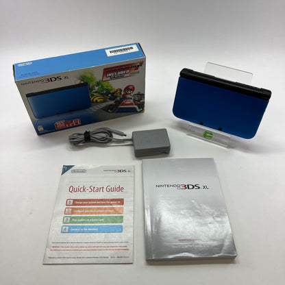 Nintendo 3DS XL Handheld Game Console SPR-001 Blue/Black w/ Mario Kart 7