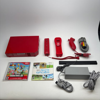 Nintendo Wii Console Gaming System RVL-001 Mario Red Edition
