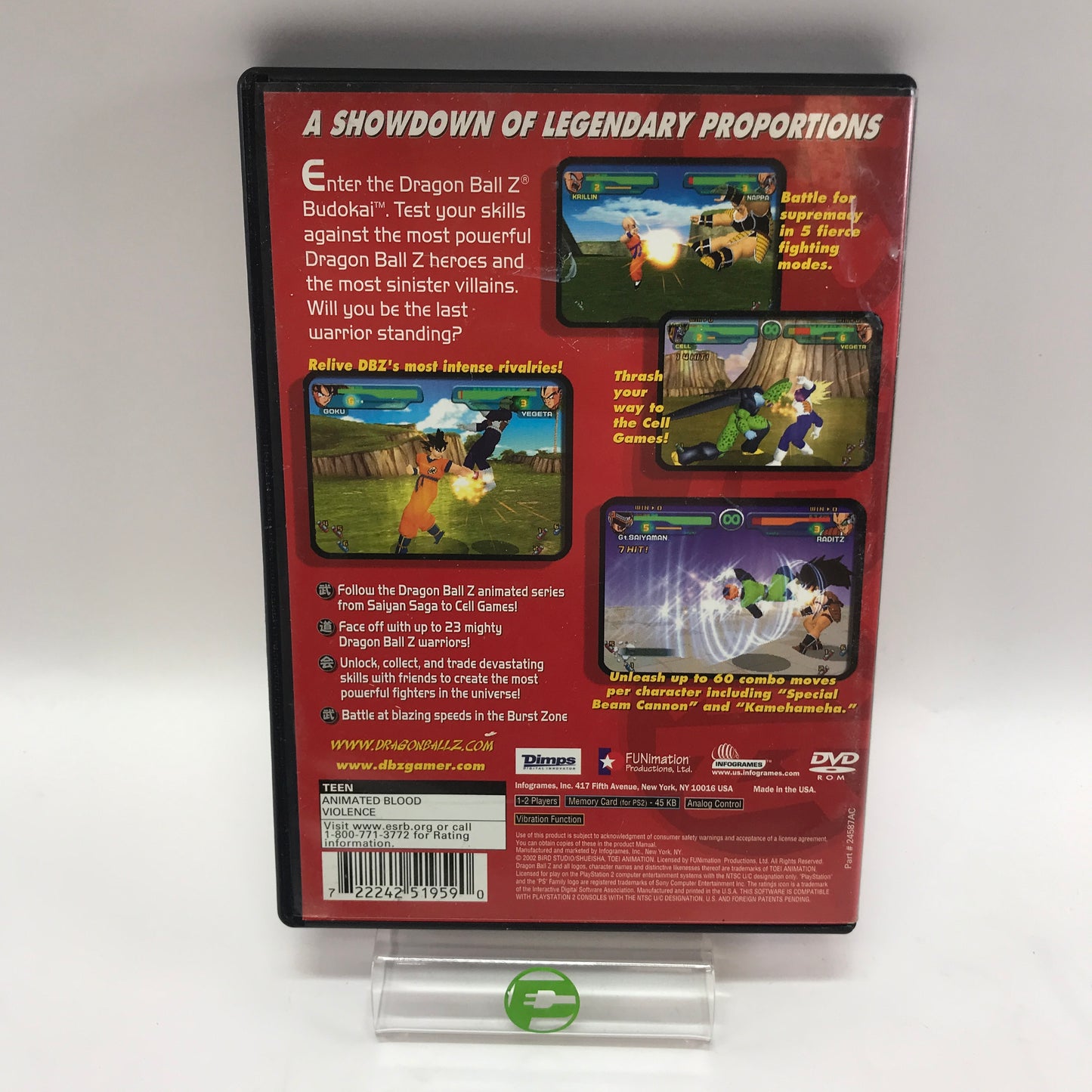 Dragon Ball Z Budokai (Sony PlayStation 2 PS2, 2002) w/ Manual and Poster