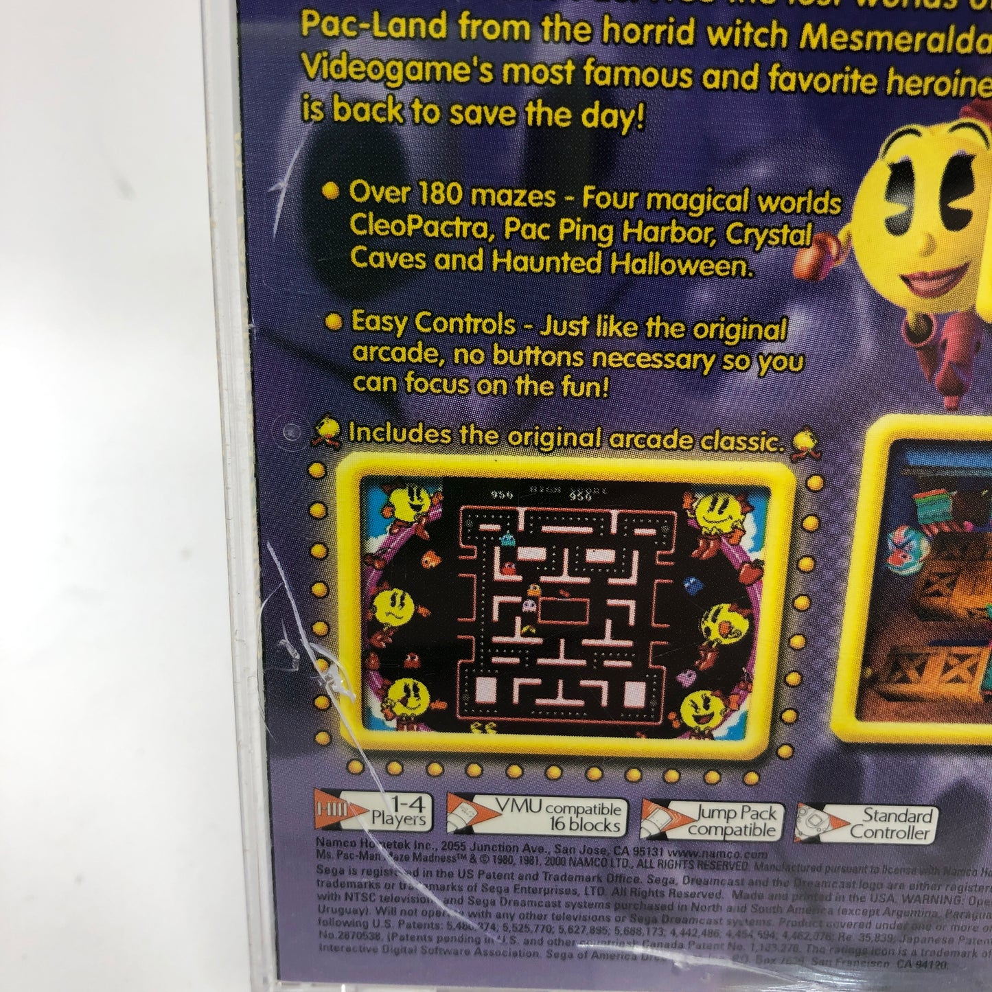 Ms. Pac-Man Maze Madness (Sega Dreamcast, 2000) CIB w/ Registration Card