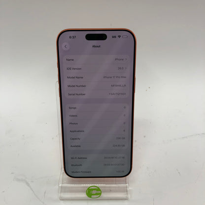 T-Mobile Apple iPhone 17 Pro Max 256GB Cosmic Orange MFXH4LL/A