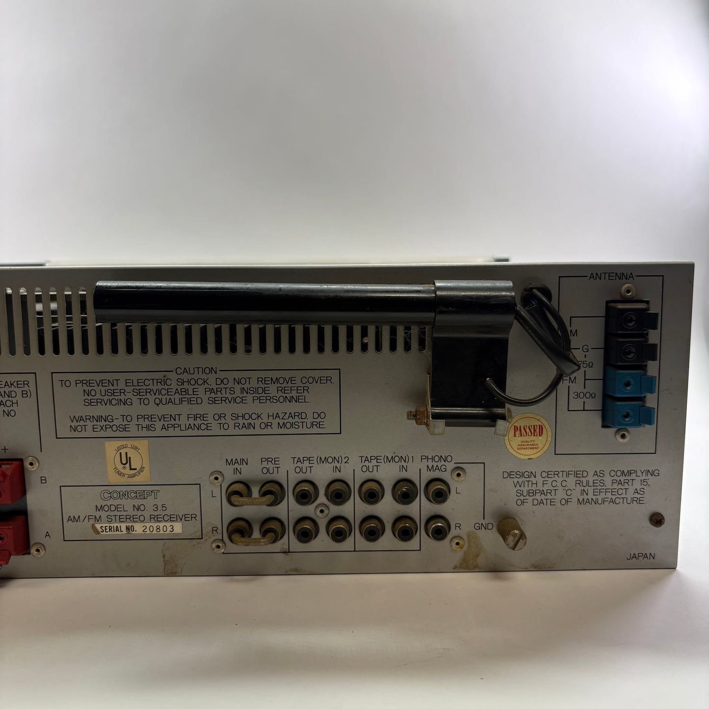 Broken Concept 3.5 AM/FM Stereo Receiver Read Description
