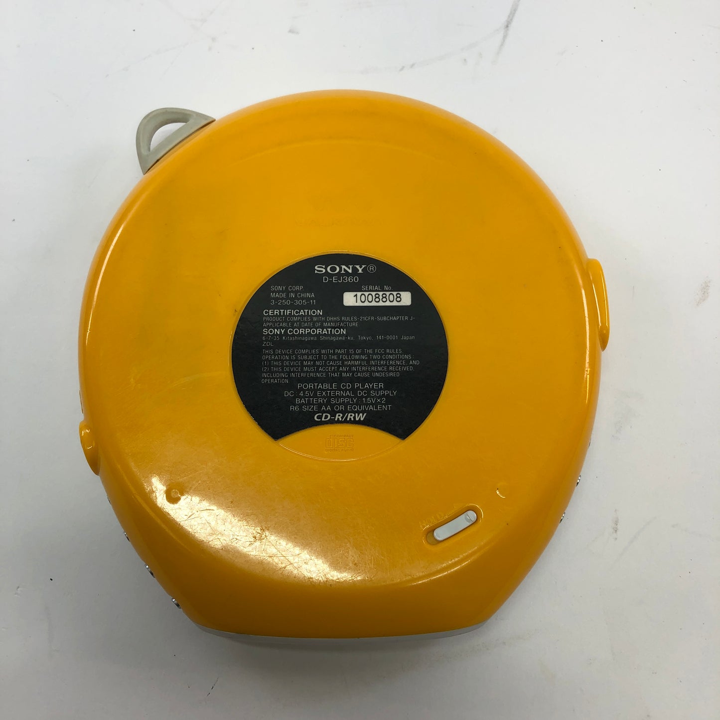 Sony D-EJ360 CD Walkman Yellow PSYC Tested and Working G-Protection