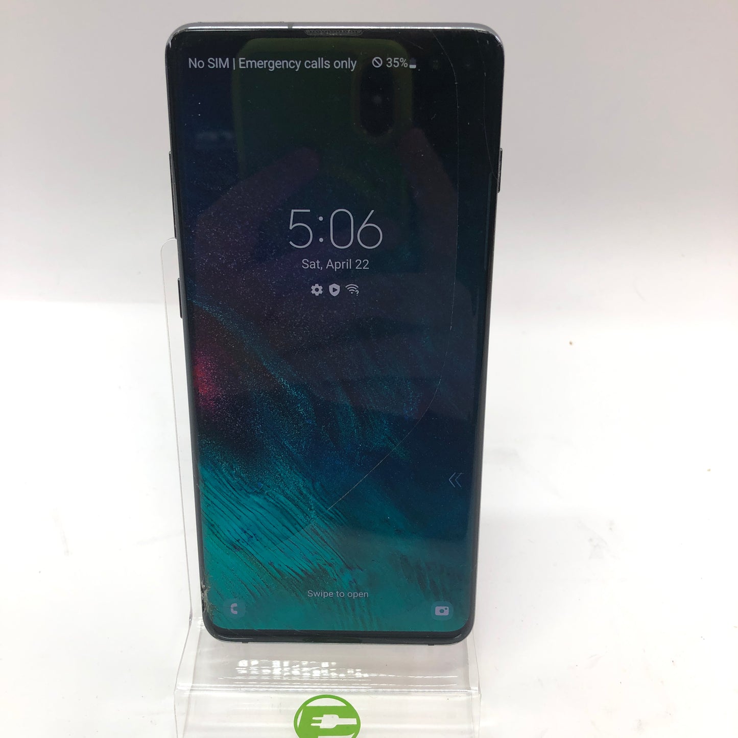 Broken Verizon Samsung Galaxy S10 Plus 128GB SM-G975U1 Cracked Screen Parts Only