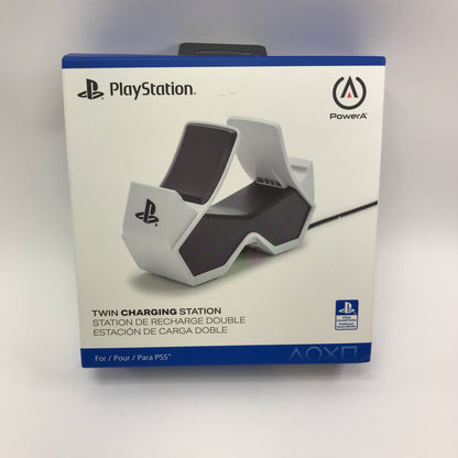 New PowerA Twin Charging Station Black/White For Playstation 5 PS5