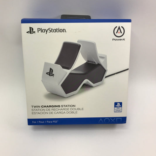New PowerA Twin Charging Station Black/White For Playstation 5 PS5