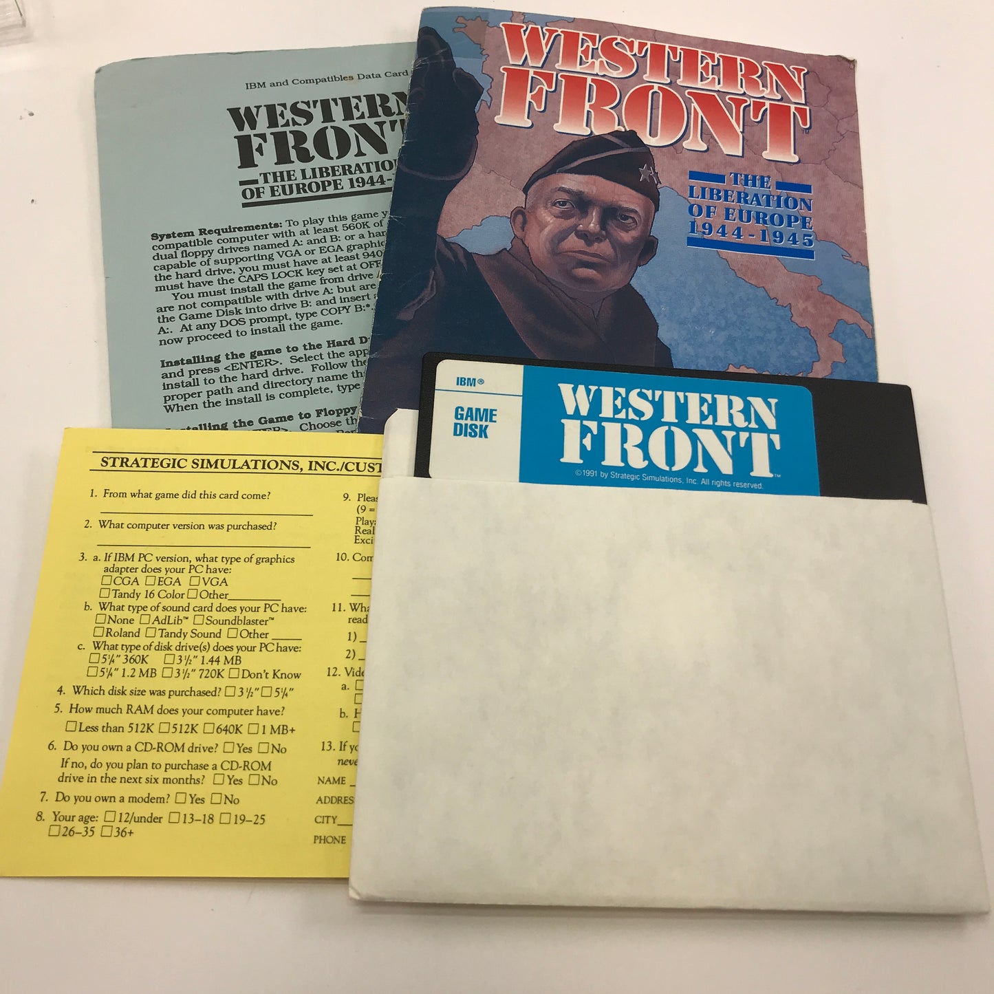 Western Front The Liberation of Europe 1944-1945 (PC, 1991) Complete in Box, CIB