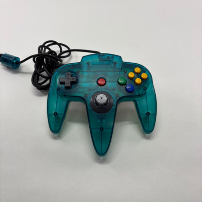 Nintendo 64 N64 Video Game Console And Controller NUS-001 Ice clear blue