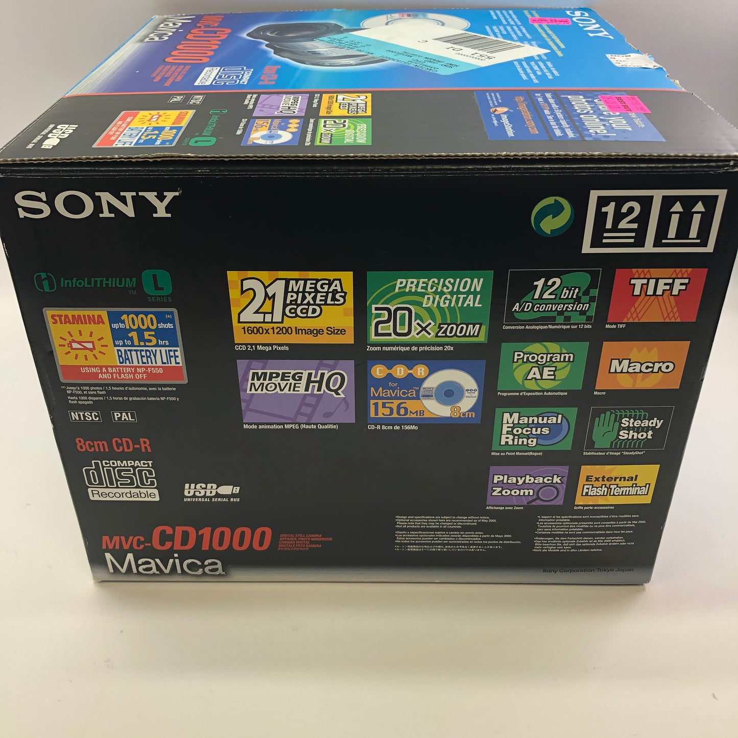 Sony MVC-CD1000 2.1MP Digtial Still Camera w Original Box