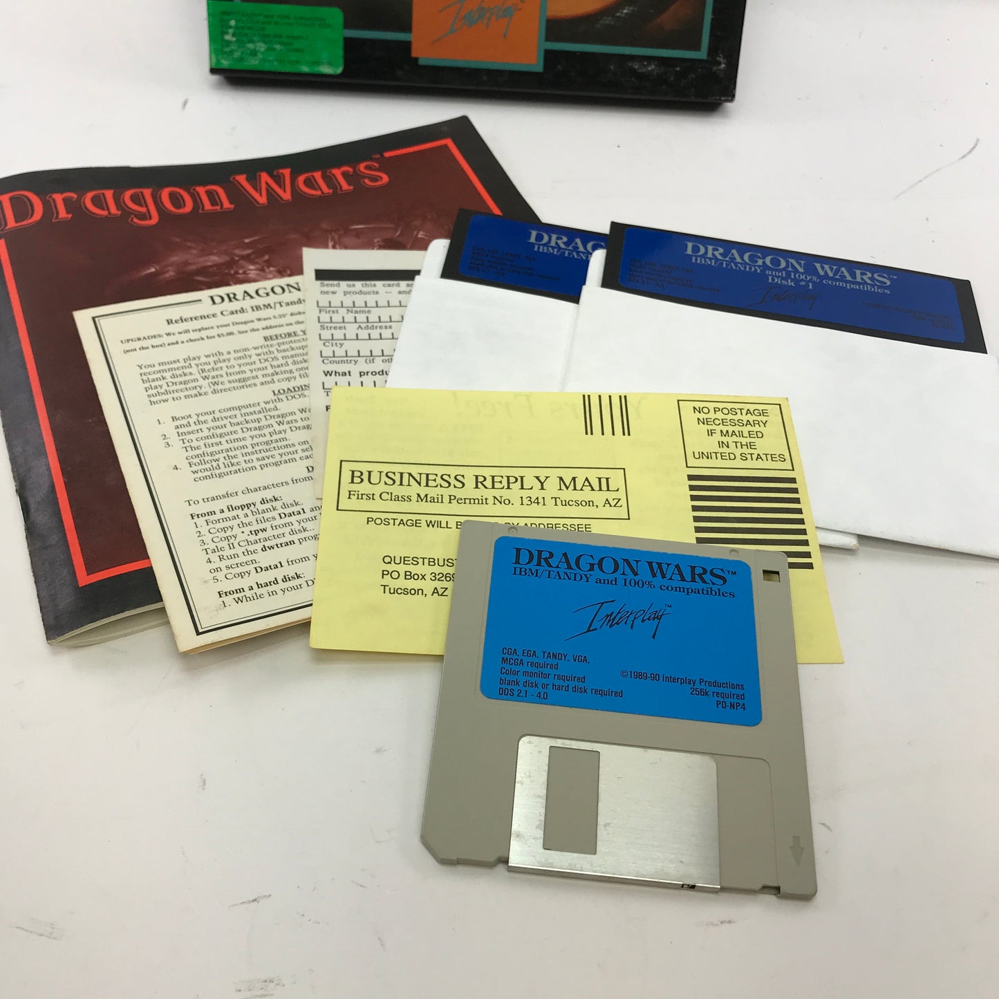 Dragon Wars (PC, 1989) w Manual and Floppy Discs CIB