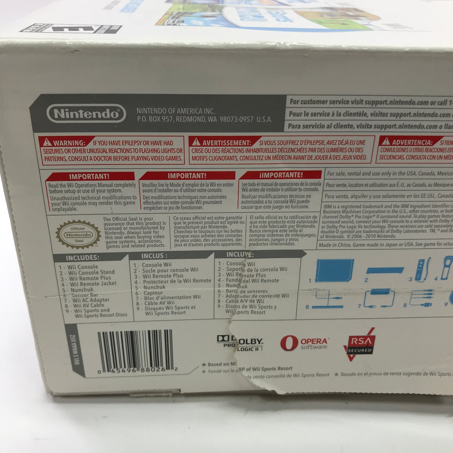 Nintendo Wii Video Game Console RVL-001 White No Sports Resort Disc READ