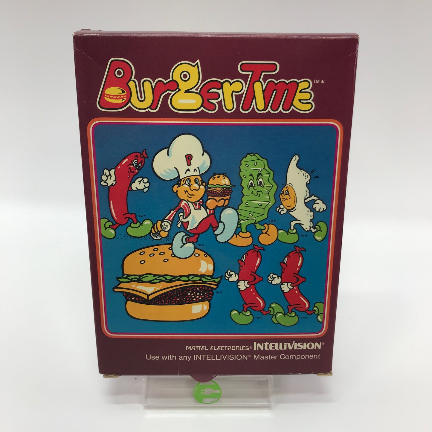 Burgertime (Mattel Intellivision, 1981) Complete in Original Box w/ Overlays CIB