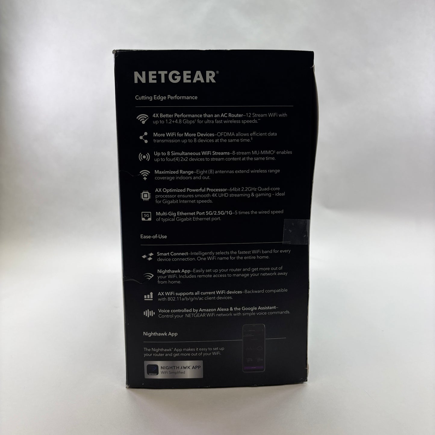 NETGEAR Nighthawk AX Dual Band WiFi 6 RAX120-100NAS AX6000