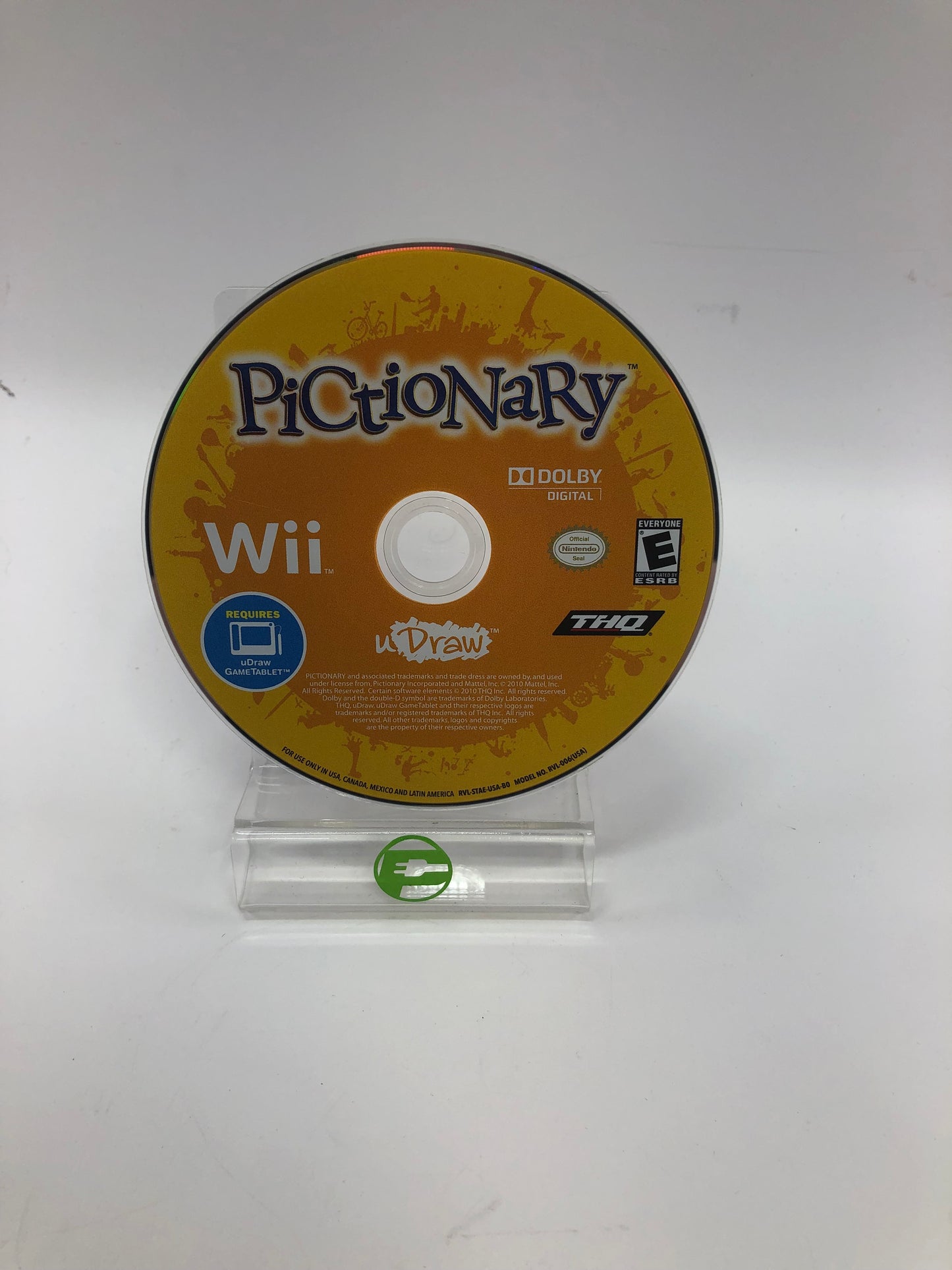 Nintendo Wii uDraw Tablet Black w 3 Games [Pictonary, andUDraw Studio Disc Only]