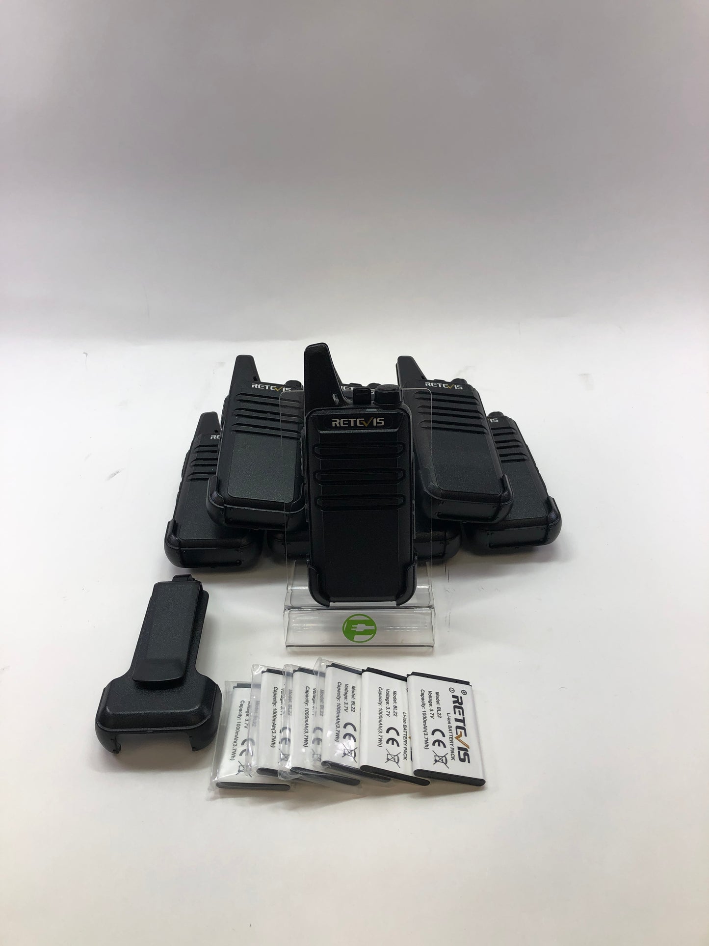 Rectvis RT22 UHF Two Way Radio w/ Battery & Clip Bundle of 8