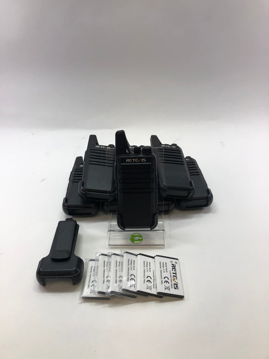 Rectvis RT22 UHF Two Way Radio w/ Battery & Clip Bundle of 8
