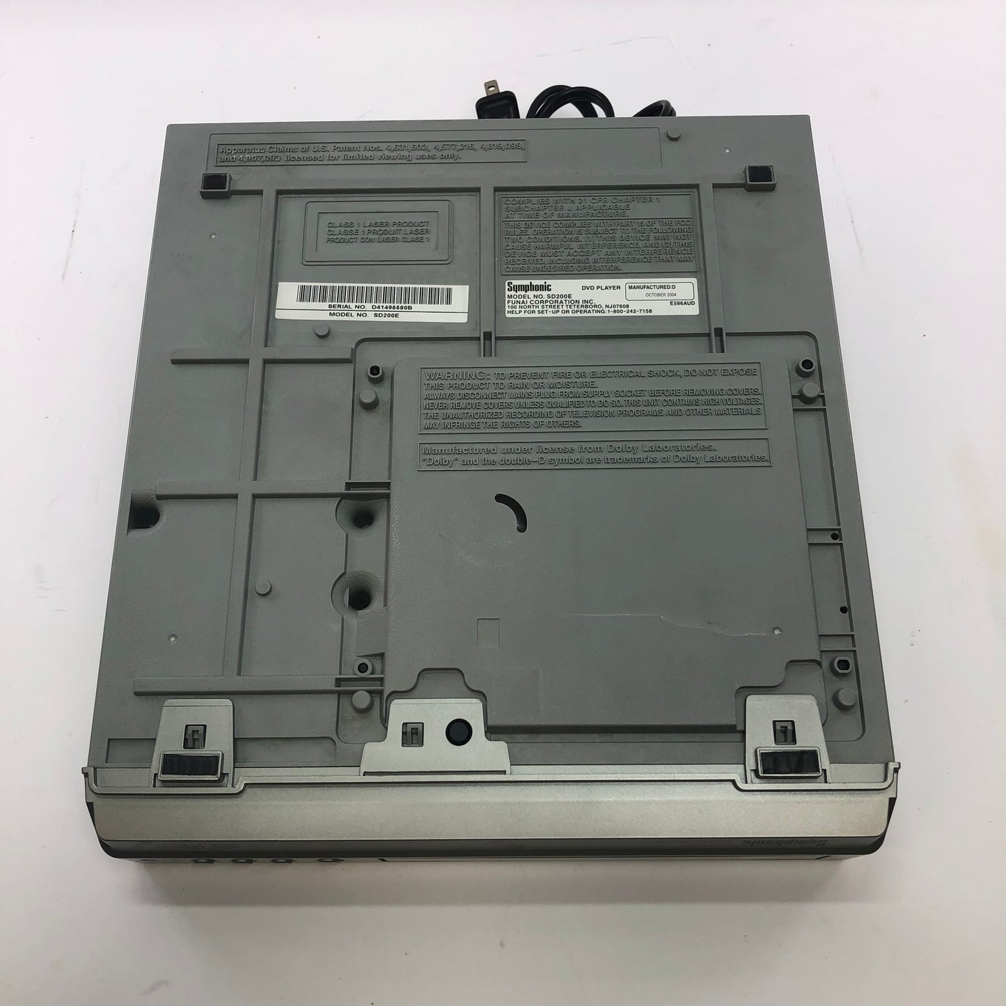 Symphonic DVD Player SD200E No Remote