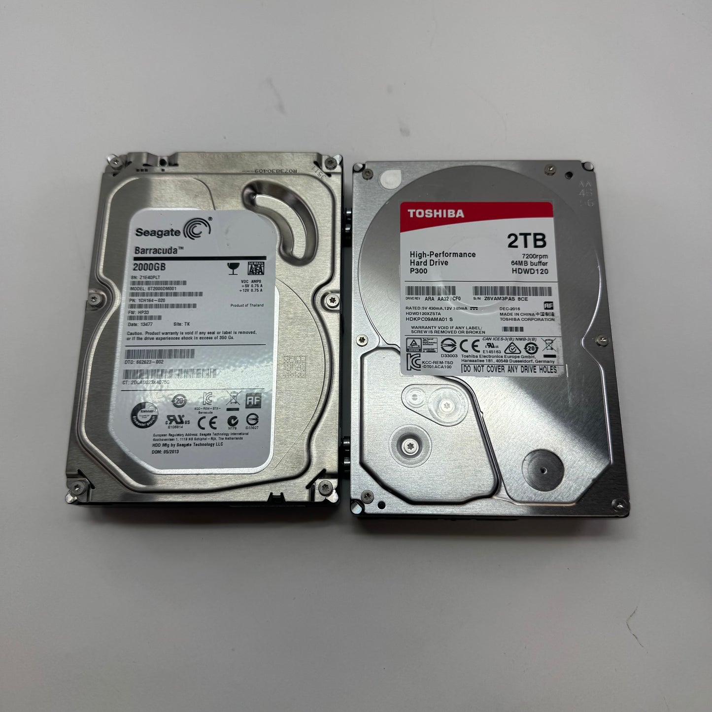 Lots of 2 Toshiba,Seagate Hard Drive 2TB HDD ST2000DM001,HDWD120