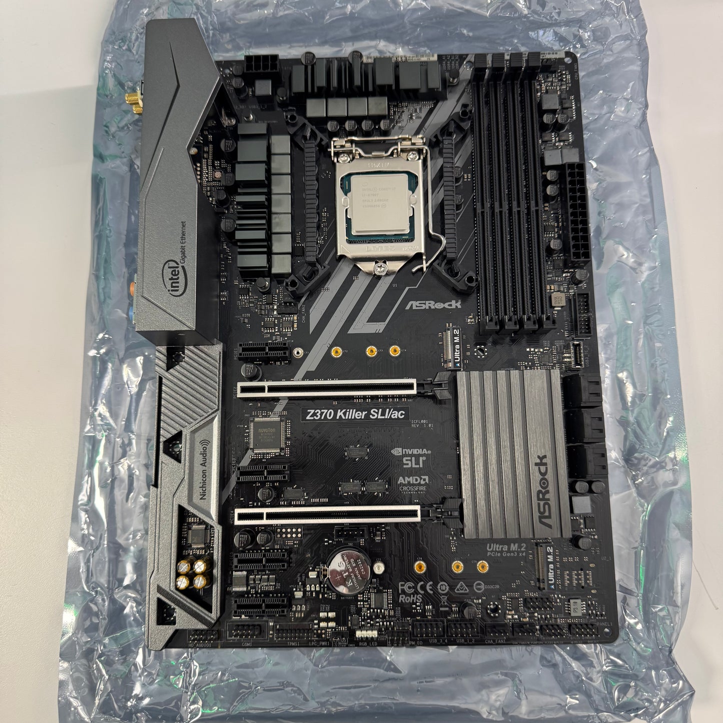 AsRock Z370 Killer SLI/ac LGA 1151 ATX Intel DDR4 Motherboard w/ Intel Core i7-6700T CPU