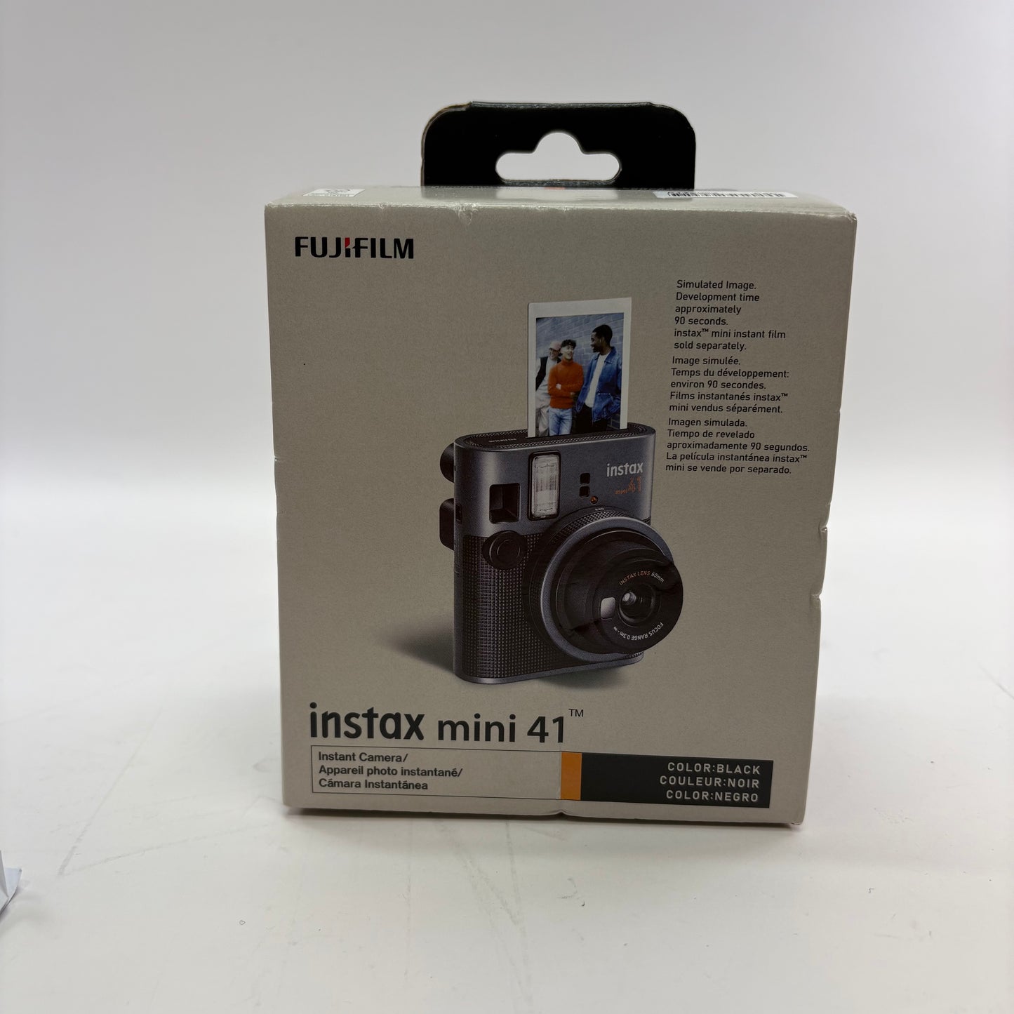 Open box FujiFilm instax Mini 41 60mm 0.3 Focus Range Black Instant Camera