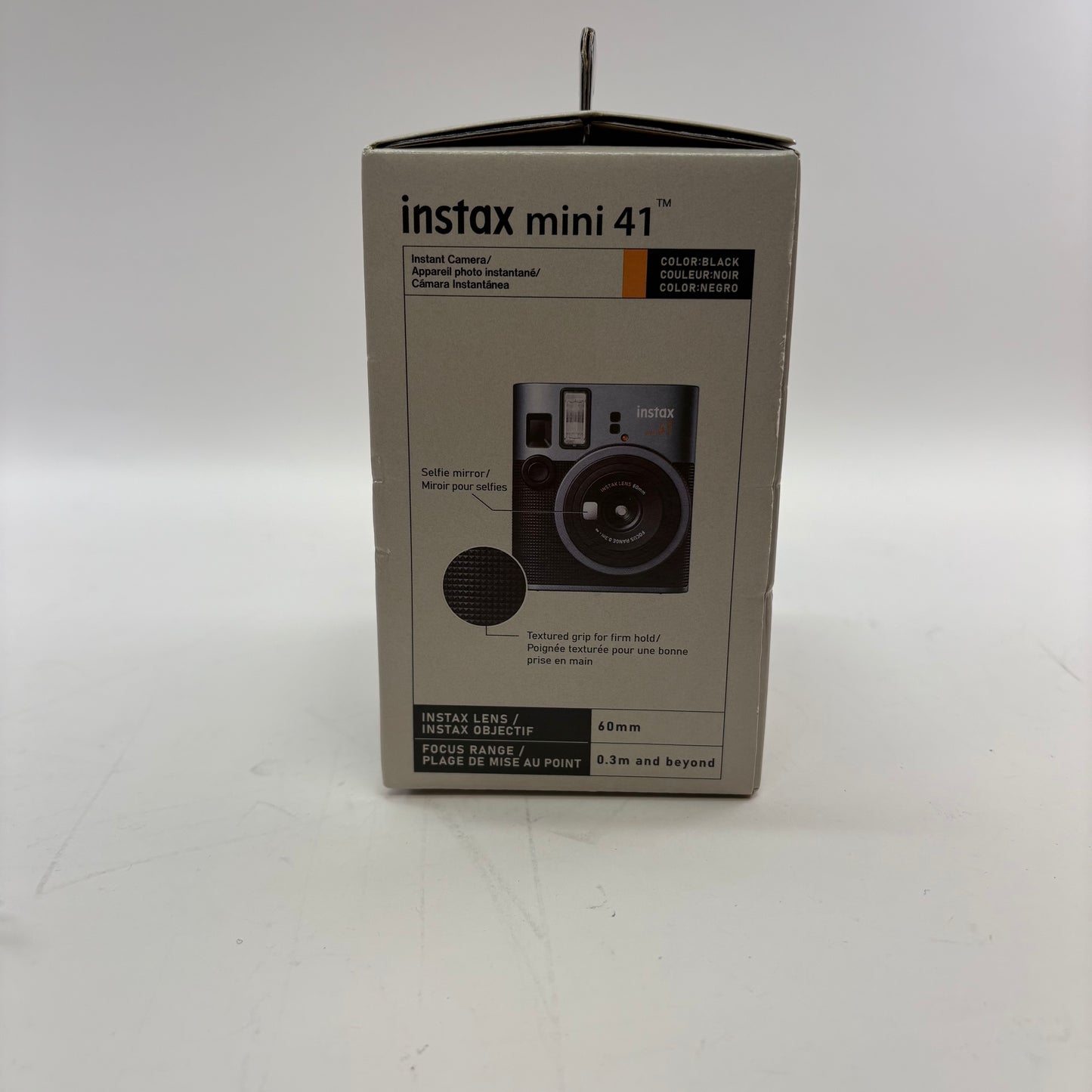 Open box FujiFilm instax Mini 41 60mm 0.3 Focus Range Black Instant Camera