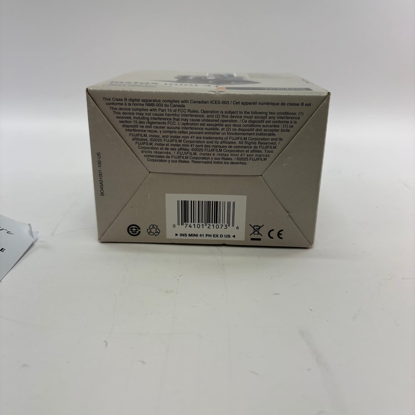 Open box FujiFilm instax Mini 41 60mm 0.3 Focus Range Black Instant Camera