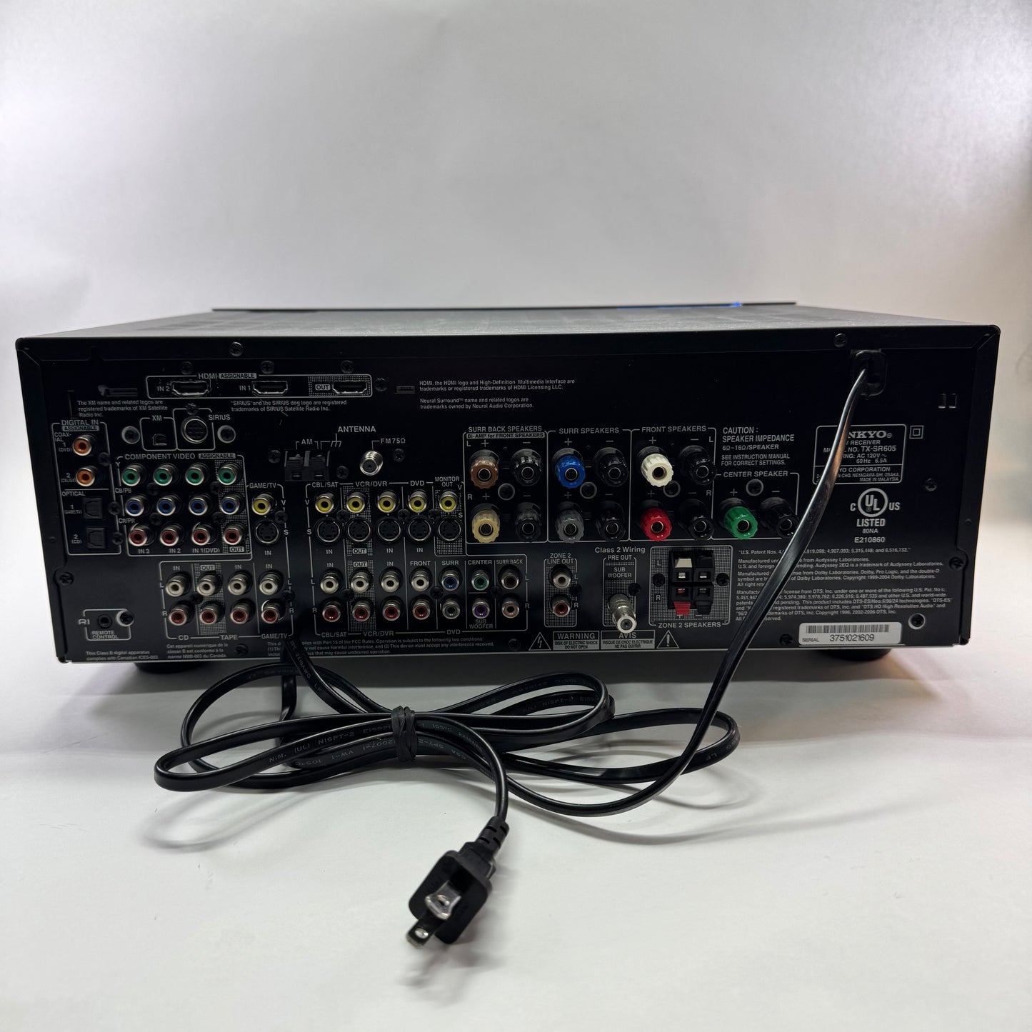 Onkyo TX-SR605 7.1 Channel Home Theater Receiver (Black)